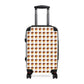 Getrott Mushroom Grid Pattern Cabin Suitcase Inner Pockets Extended Storage Adjustable Telescopic Handle Inner Pockets Double wheeled Polycarbonate Hard-shell Built-in Lock