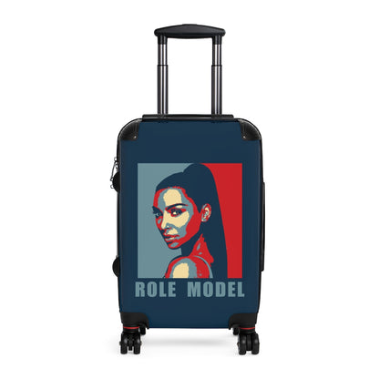 Getrott Kim Kardashian Illustration "Role Model" of Cabin Suitcase Extended Storage Adjustable Telescopic Handle Double wheeled Polycarbonate Hard-shell Built-in Lock-Bags-Geotrott