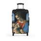 Getrott The Madonna Litta by Leonardo Da Vinci Black Cabin Suitcase Inner Pockets Extended Storage Adjustable Telescopic Handle Inner Pockets Double wheeled Polycarbonate Hard-shell Built-in Lock