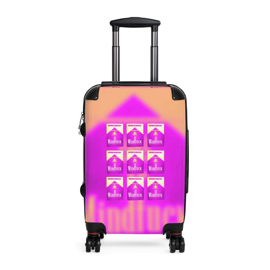 Getrott Dont Smoke Rave MindFuck Come to Nasa Country Nightclub Flyer Grid Pink Cabin Suitcase Extended Storage Adjustable Telescopic Handle Double wheeled Polycarbonate Hard-shell Built-in Lock-Bags-Geotrott