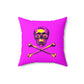 Geotrott Pink Skull & Bones Spun Polyester Square Pillow