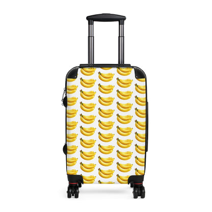 Getrott Banana Fruit Print Pattern Cabin Suitcase Extended Storage Adjustable Telescopic Handle Double wheeled Polycarbonate Hard-shell Built-in Lock-Bags-Geotrott