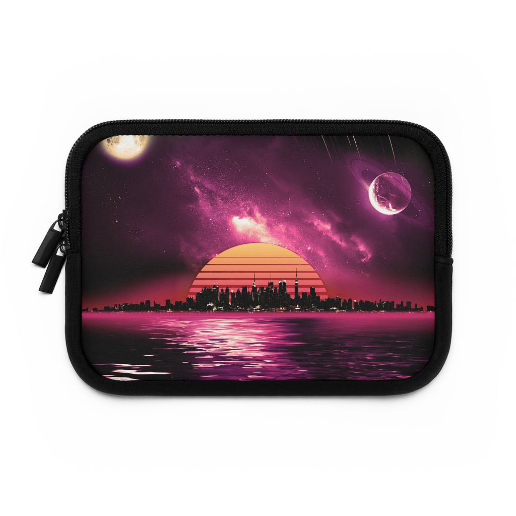 Getrott Space City Sunset Red Black Laptop Sleeve-Laptop Sleeve-Geotrott