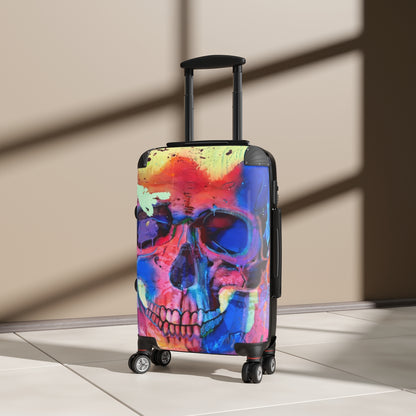 Getrott Eddy Bogaert Halloween Skull Graffiti Art Collection Poster 1 Black Cabin Suitcase Extended Storage Adjustable Telescopic Handle Double wheeled Polycarbonate Hard-shell Built-in Lock-Bags-Geotrott