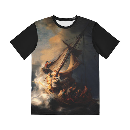 The Storm on the Sea of Galilee Painting by Rembrandt Classic Art Men's Polyester Tee (AOP)