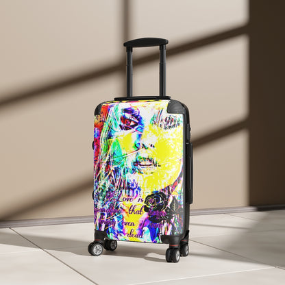 Getrott Ellie Face Graffiti Art Cabin Suitcase Extended Storage Adjustable Telescopic Handle Double wheeled Polycarbonate Hard-shell Built-in Lock-Bags-Geotrott