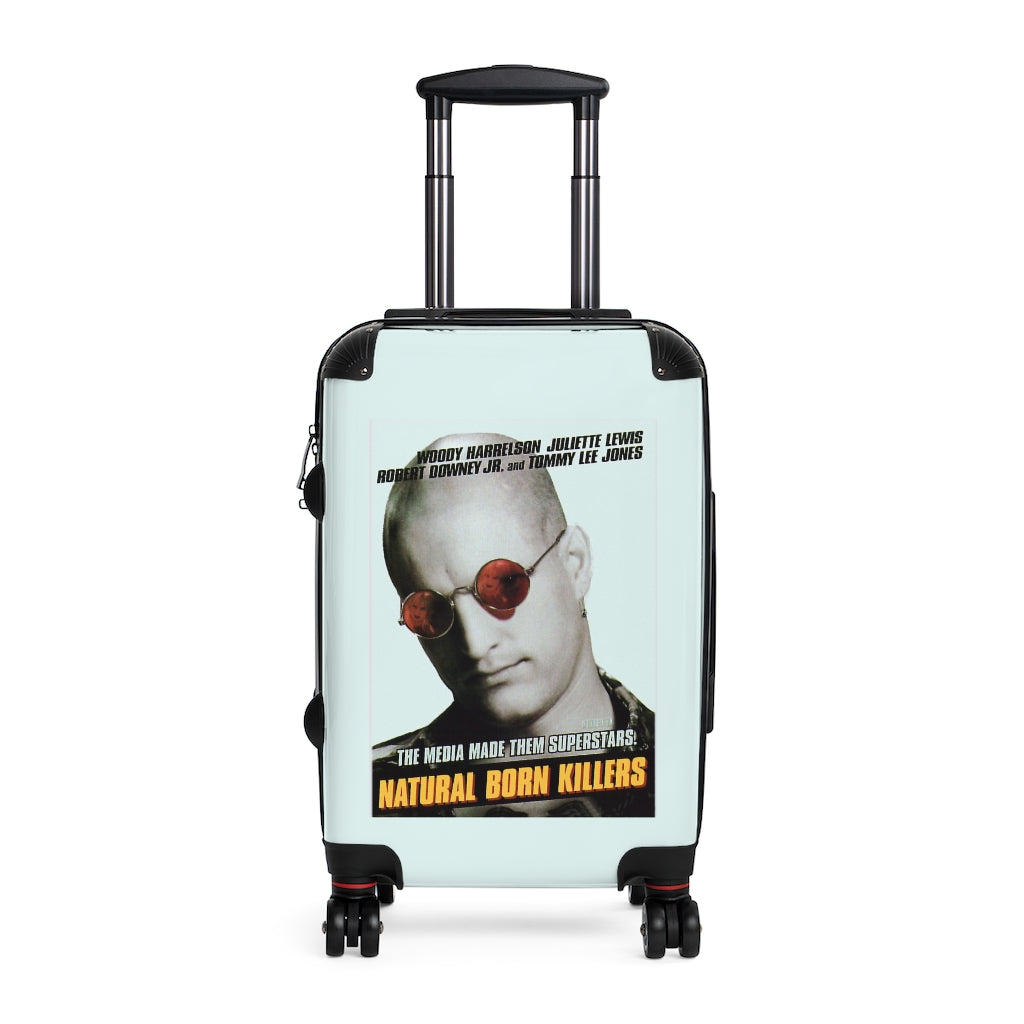 Getrott Natural Born Killers Movie Poster Collection Cabin Suitcase Inner Pockets Extended Storage Adjustable Telescopic Handle Inner Pockets Double wheeled Polycarbonate Hard-shell Built-in Lock