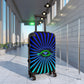 Getrott Snake Diamond Blue Rays Print Pattern Cabin Suitcase Inner Pockets Extended Storage Adjustable Telescopic Handle Inner Pockets Double wheeled Polycarbonate Hard-shell Built-in Lock