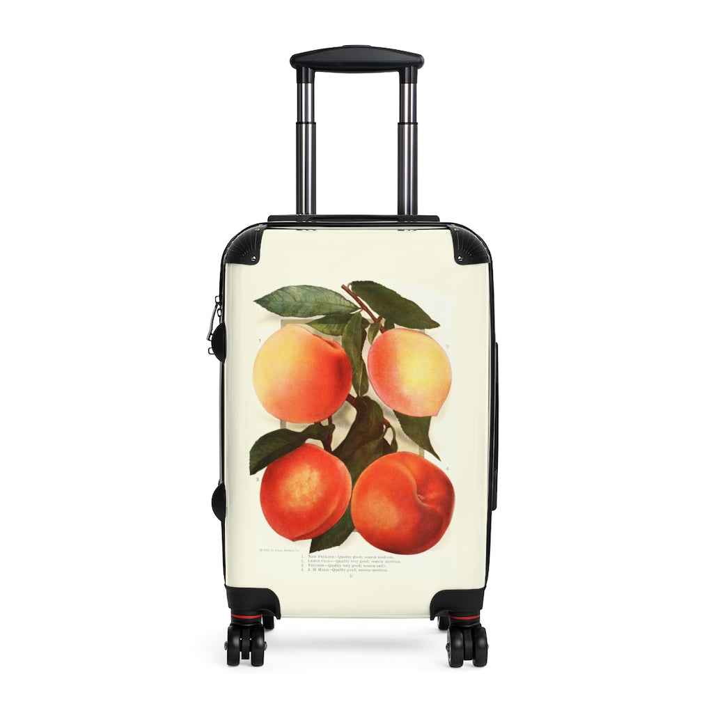 Getrott Peach Varieties Farm Collection Cabin Suitcase Inner Pockets Extended Storage Adjustable Telescopic Handle Inner Pockets Double wheeled Polycarbonate Hard-shell Built-in Lock