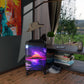 Getrott Space City Sunset Purple Black Cabin Luggage Inner Pockets Extended Storage Adjustable Telescopic Handle Inner Pockets Double wheeled Polycarbonate Hard-shell Built-in Lock