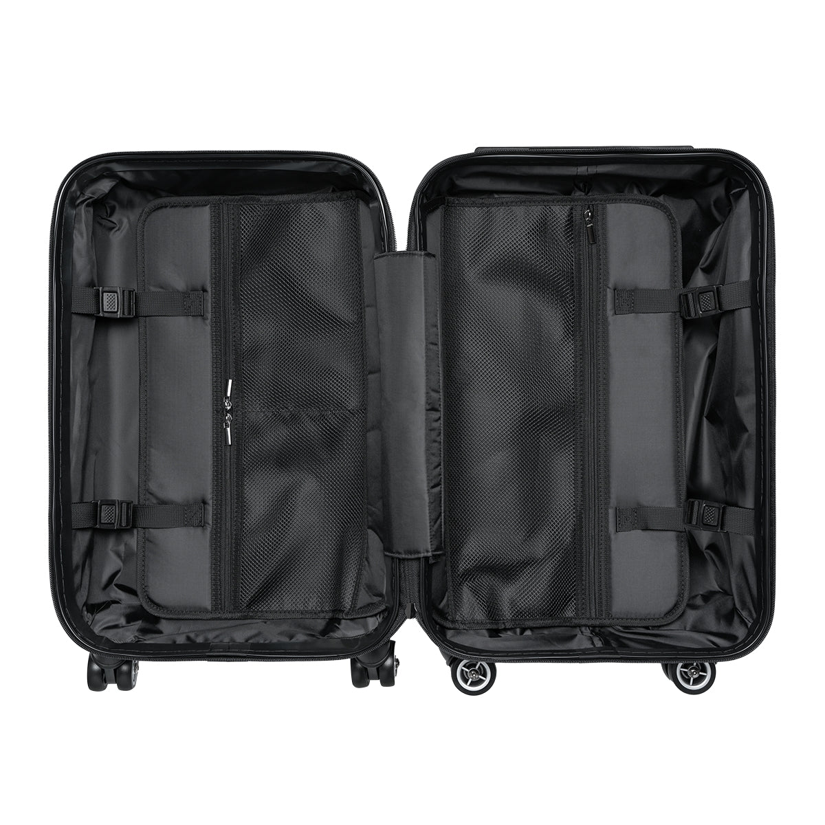 Getrott Johnny Cash Black Cabin Suitcase Inner Pockets Extended Storage Adjustable Telescopic Handle Inner Pockets Double wheeled Polycarbonate Hard-shell Built-in Lock Carry-On Travel Check Luggage 4-Wheel Spinner Suitcase Bag Multiple Colors and Sizes