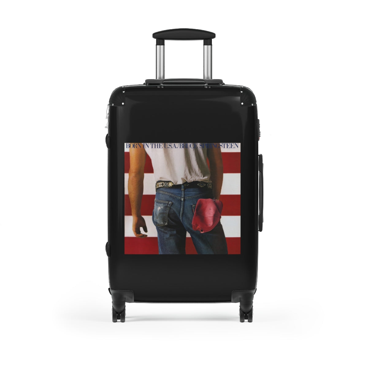 Getrott Bruce Springstein Born in The USA Black Cabin Suitcase Extended Storage Adjustable Telescopic Handle Double wheeled Polycarbonate Hard-shell Built-in Lock-Bags-Geotrott