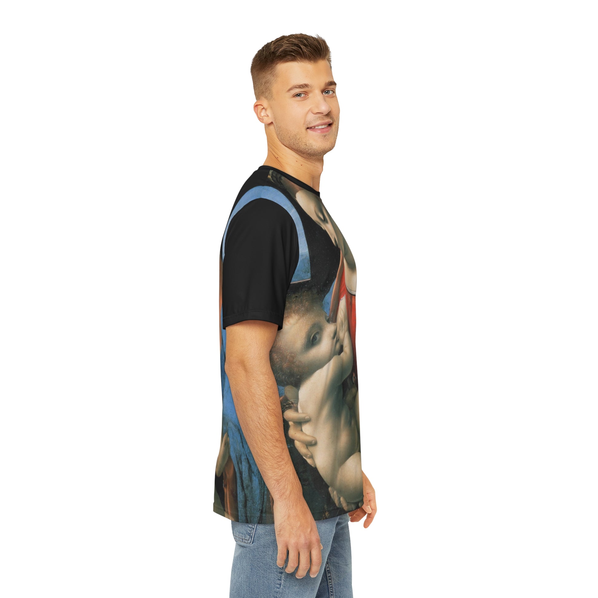 Leonardo Da Vinci Madonna Litta Classic Art Men's Polyester Tee (AOP)-All Over Prints-Geotrott