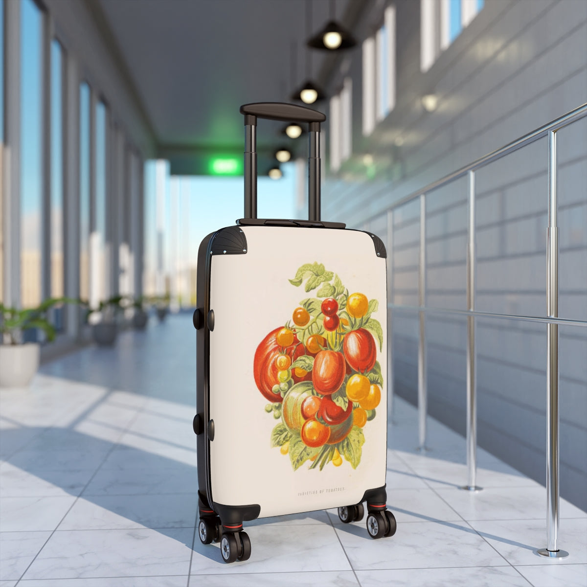 Getrott Varietes de Tomates Tomatoes Farm Collection Cabin Suitcase Inner Pockets Extended Storage Adjustable Telescopic Handle Inner Pockets Double wheeled Polycarbonate Hard-shell Built-in Lock