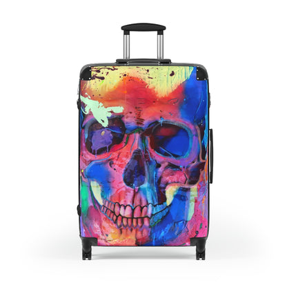 Getrott Eddy Bogaert Halloween Skull Graffiti Art Collection Poster 1 Black Cabin Suitcase Extended Storage Adjustable Telescopic Handle Double wheeled Polycarbonate Hard-shell Built-in Lock-Bags-Geotrott