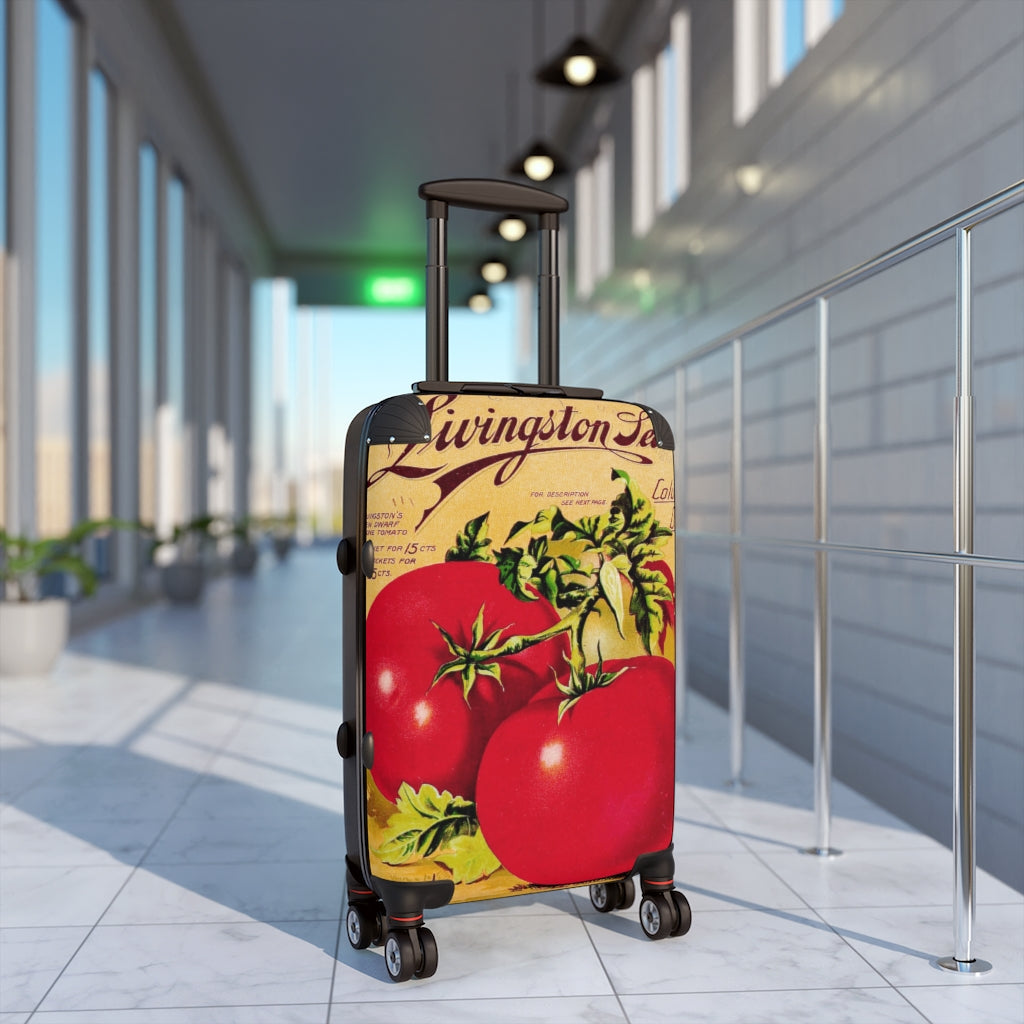 Getrott Livingston Seed Co Tomato Farm Collection Cabin Suitcase Extended Storage Adjustable Telescopic Handle Double wheeled Polycarbonate Hard-shell Built-in Lock-Bags-Geotrott