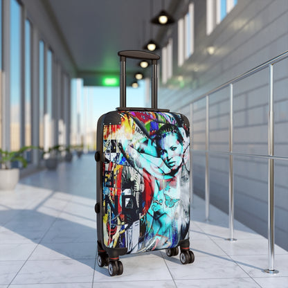 Getrott Eddy Bogaert Graffiti Art Girl Katre Moss Fendi Cabin Suitcase Extended Storage Adjustable Telescopic Handle Double wheeled Polycarbonate Hard-shell Built-in Lock-Bags-Geotrott