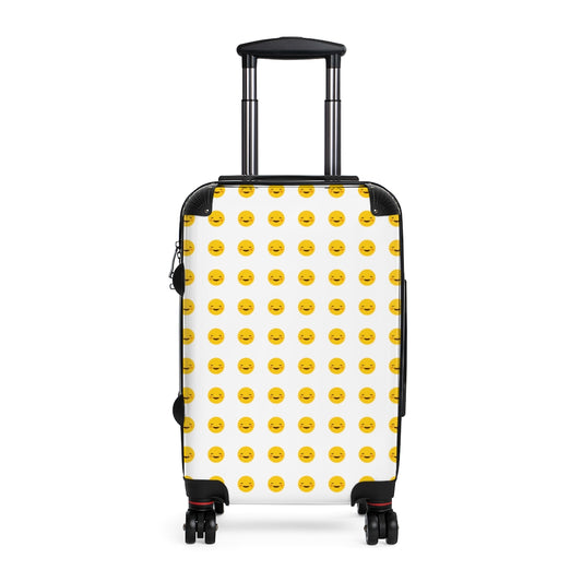 Getrott Emojis Smiling Face with Smiling Eyes Cabin Suitcase Inner Pockets Extended Storage Adjustable Telescopic Handle Inner Pockets Double wheeled Polycarbonate Hard-shell Built-in Lock