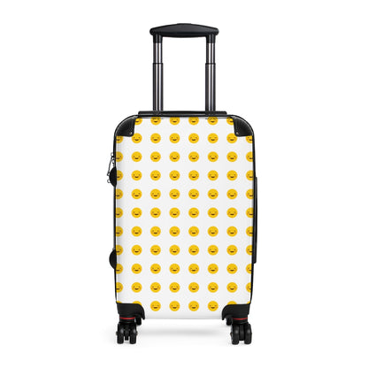 Getrott Emojis Smiling Face with Smiling Eyes Cabin Suitcase Extended Storage Adjustable Telescopic Handle Double wheeled Polycarbonate Hard-shell Built-in Lock-Bags-Geotrott