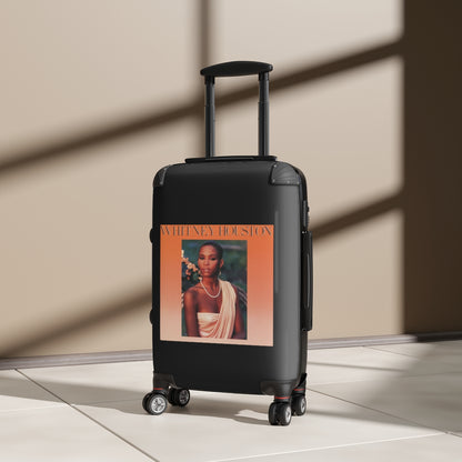 Getrott Whitney Houston Whitney Houston 1985 Black Cabin Suitcase Extended Storage Adjustable Telescopic Handle Double wheeled Polycarbonate Hard-shell Built-in Lock-Bags-Geotrott