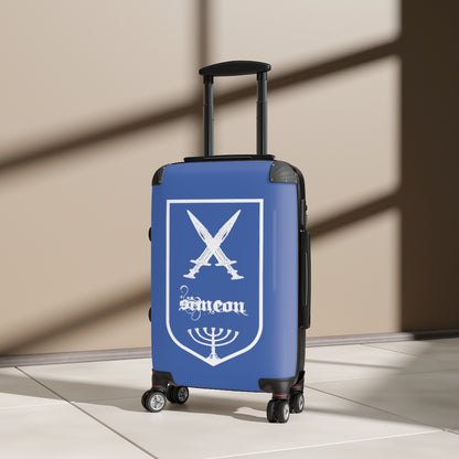 Getrott Tribes of Israel Simeon Blue Cabin Suitcase Extended Storage Adjustable Telescopic Handle Double wheeled Polycarbonate Hard-shell Built-in Lock-Bags-Geotrott