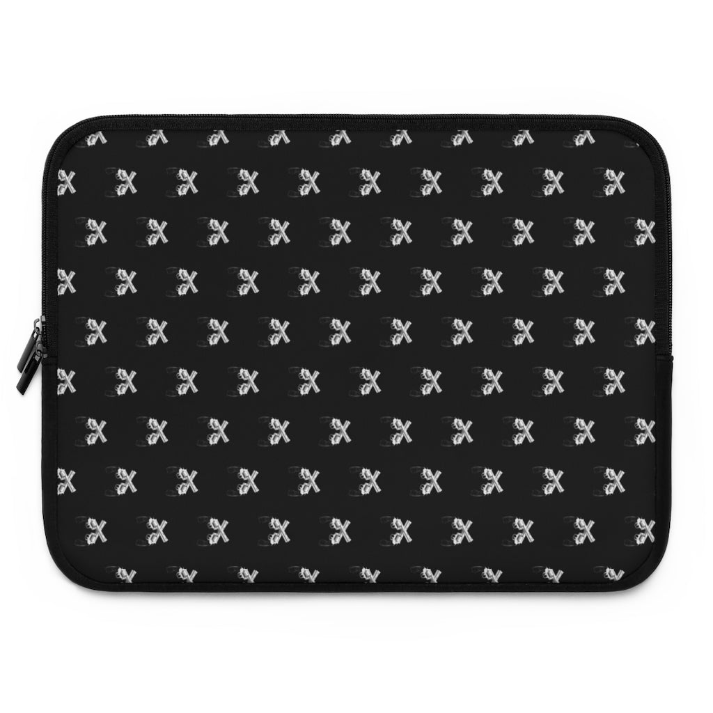 Getrott Black and White Magnum Guns Pattern Black Laptop Sleeve-Laptop Sleeve-Geotrott