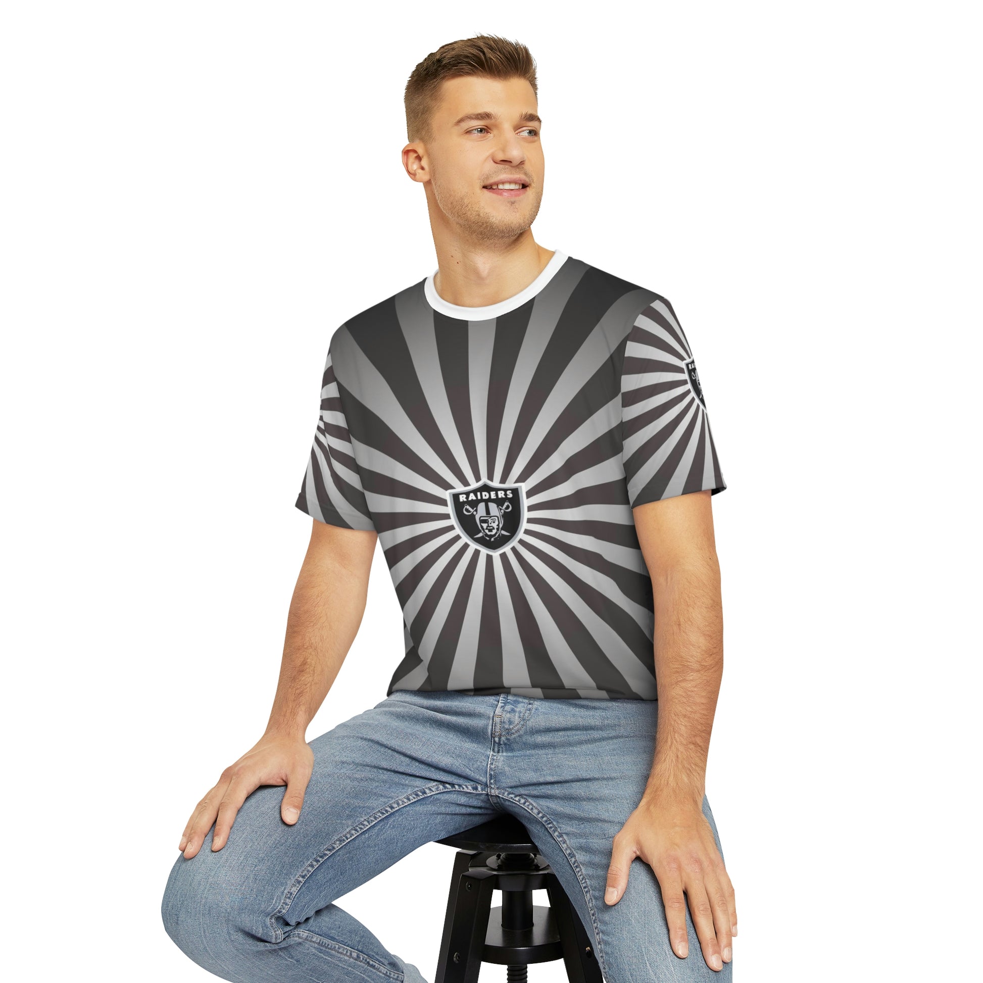 Geotrott NFL Las Vegas Raiders Men's Polyester All Over Print Tee T-Shirt-All Over Prints-Geotrott