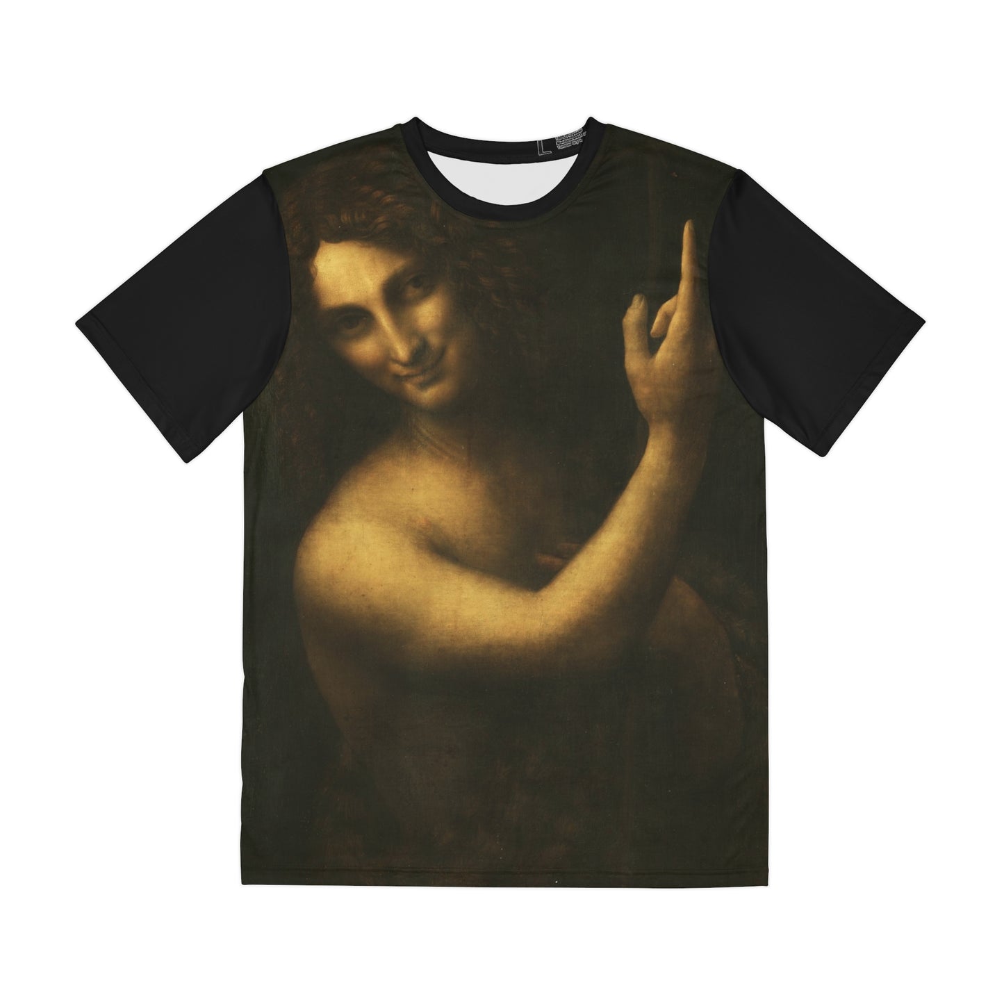 Leonardo da Vinci Saint John the Baptist C2RMF Classic Art Men's Polyester Tee (AOP)