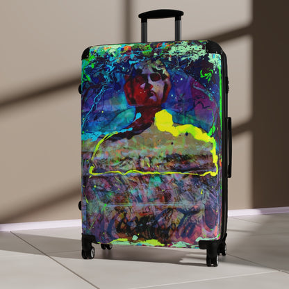 Getrott Eddy Bogaert Halloween Skull Graffiti Art Collection Poster 3 Black Cabin Suitcase Extended Storage Adjustable Telescopic Handle Double wheeled Polycarbonate Hard-shell Built-in Lock-Bags-Geotrott