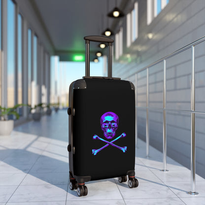 Getrott Black Purple Blue Skull & Bones Cabbin Luggage Carry-On Travel Check Luggage 4-Wheel Spinner Suitcase Bag Multiple Colors and Sizes-Bags-Geotrott