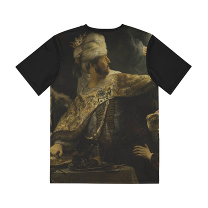 Belshazzars Feast Painting by Rembrandt Classic Art Men's Polyester Tee (AOP)-All Over Prints-Geotrott