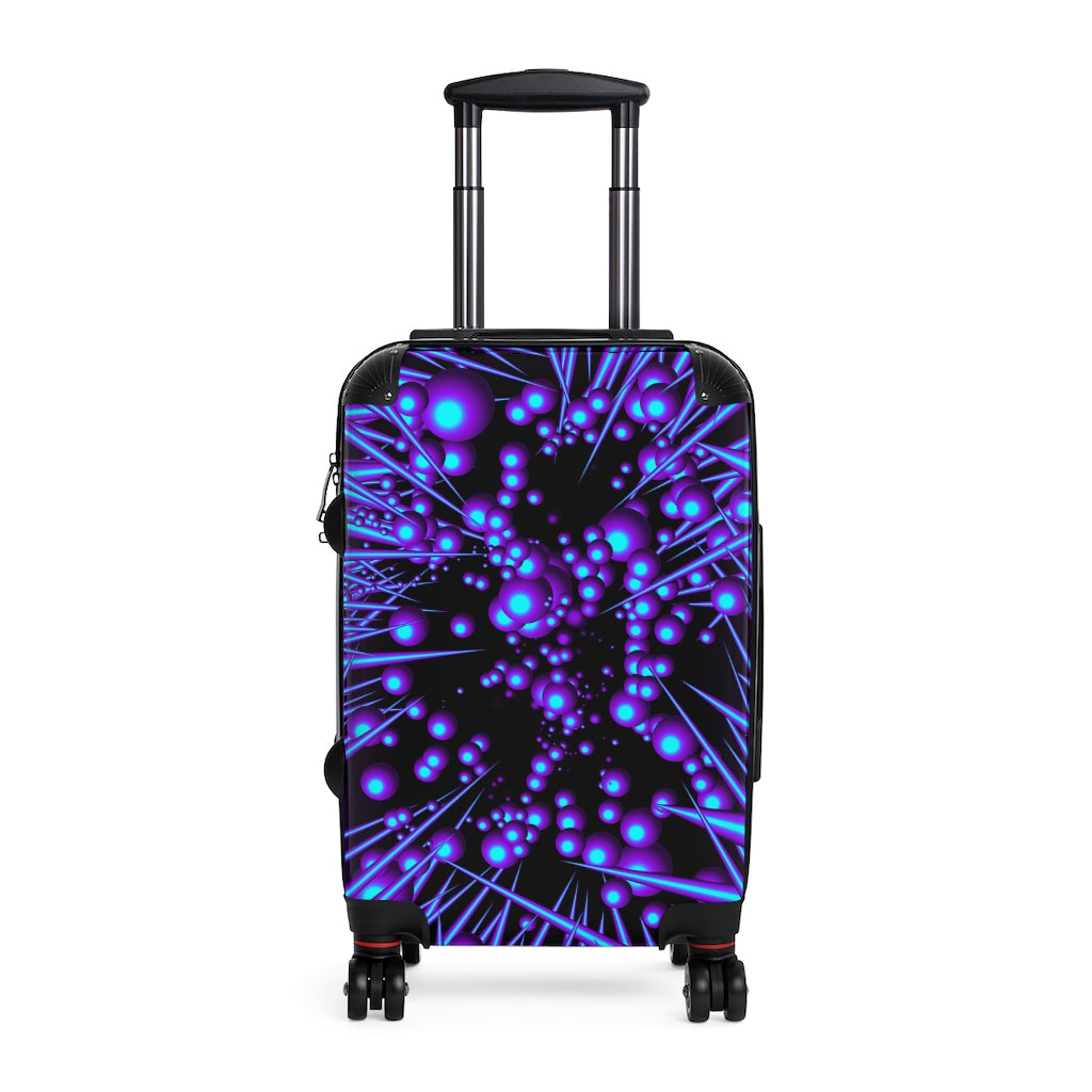 Getrott 3D Spines and Purple Bubbles Cabin Suitcase Inner Pockets Extended Storage Adjustable Telescopic Handle Inner Pockets Double wheeled Polycarbonate Hard-shell Built-in Lock