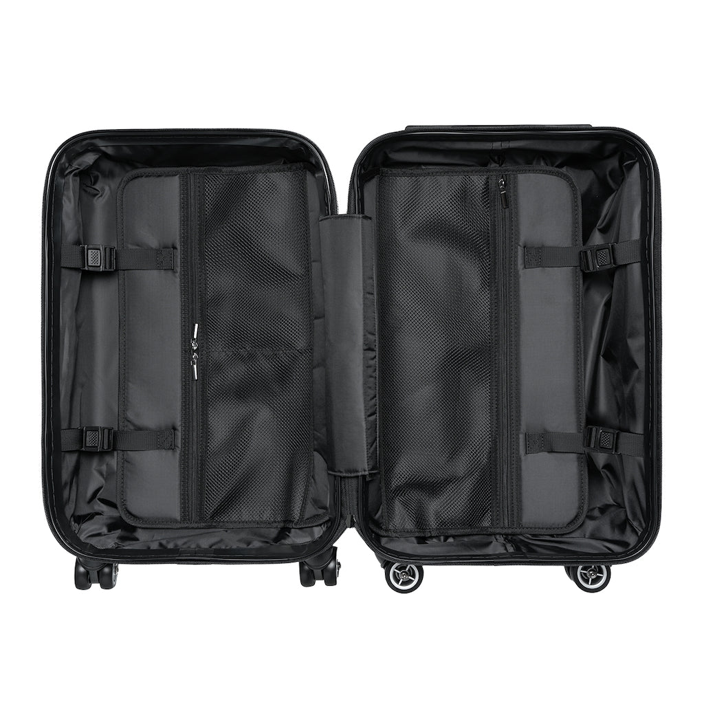 Getrott Black Pink Skull & Bones Emblem Cabin Suitcase Extended Storage Adjustable Telescopic Handle Double wheeled Polycarbonate Hard-shell Built-in Lock-Bags-Geotrott