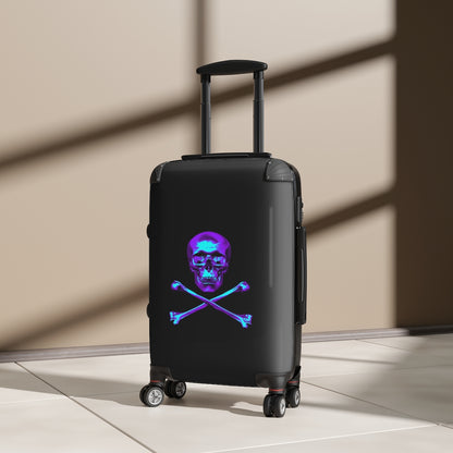 Getrott Black Purple Blue Skull & Bones Cabbin Luggage Carry-On Travel Check Luggage 4-Wheel Spinner Suitcase Bag Multiple Colors and Sizes-Bags-Geotrott