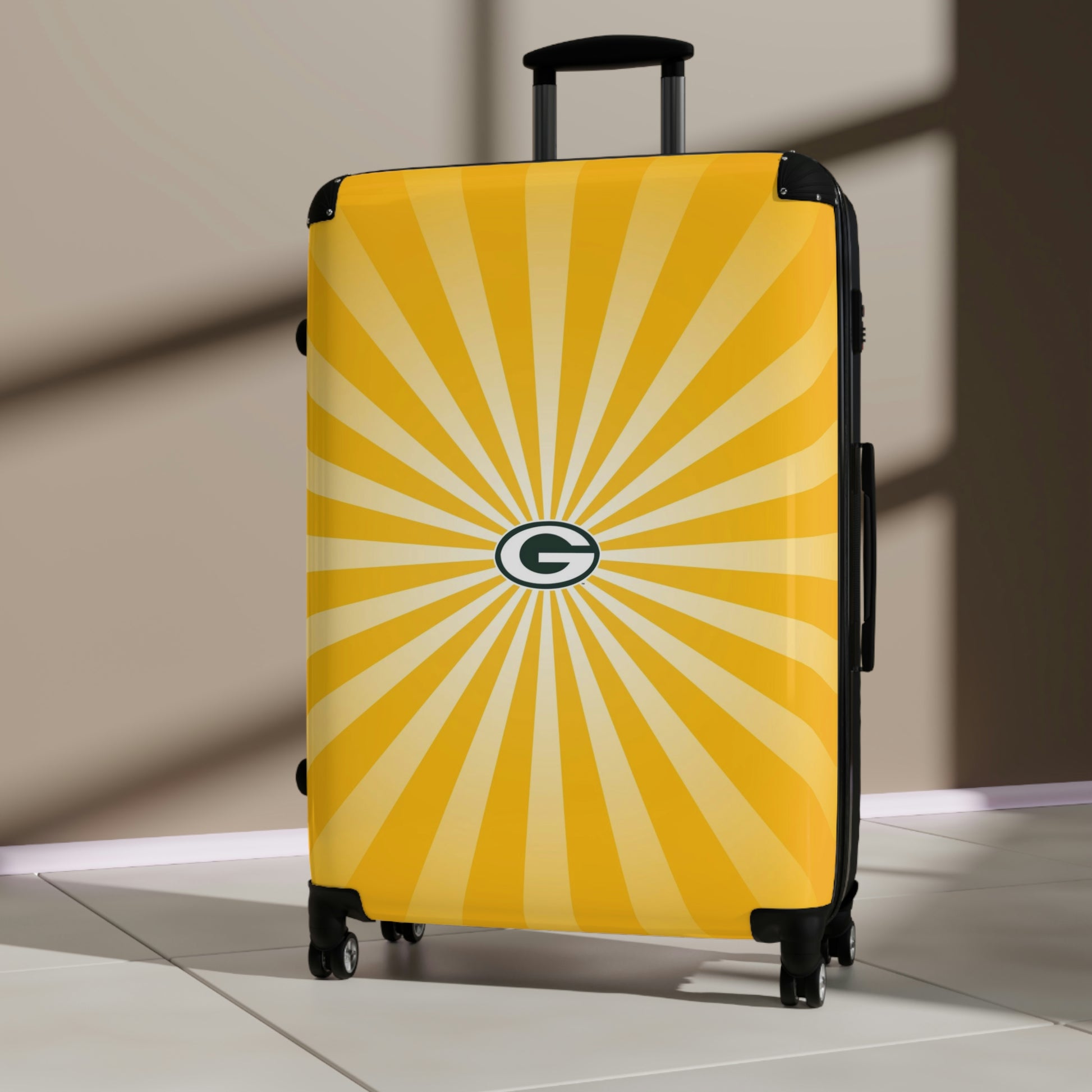 Geotrott Greenbay Packers National Football League NFL Team Logo Cabin Suitcase Rolling Luggage Checking Bag