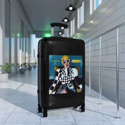 Getrott Cardi B Invasion of Privacy Black Cabin Suitcase Extended Storage Adjustable Telescopic Handle Double wheeled Polycarbonate Hard-shell Built-in Lock-Bags-Geotrott