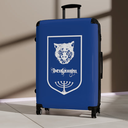 Getrott Tribes of Israel Benjamin Blue Cabin Suitcase Extended Storage Adjustable Telescopic Handle Double wheeled Polycarbonate Hard-shell Built-in Lock-Bags-Geotrott