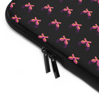 Getrott Pink Magnum Guns Pattern Black Laptop Sleeve-Laptop Sleeve-Geotrott