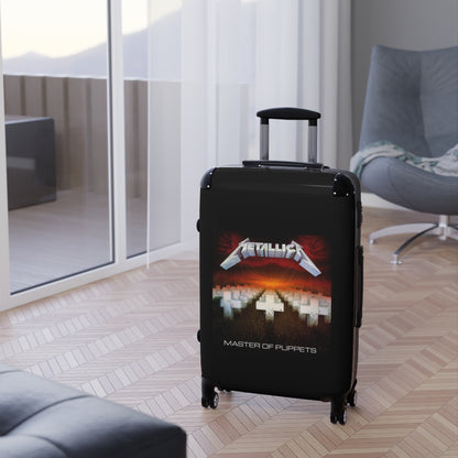 Getrott Metallica Master of Puppets 1986 Black Cabin Suitcase Extended Storage Adjustable Telescopic Handle Double wheeled Polycarbonate Hard-shell Built-in Lock-Bags-Geotrott