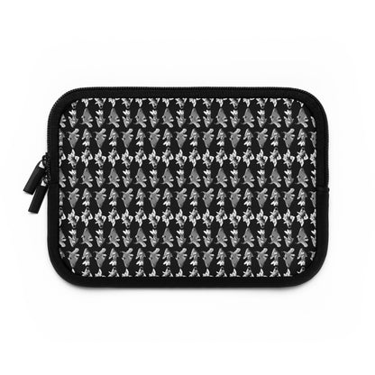 Getrott Black White Goldfish Pattern Black Laptop Sleeve-Laptop Sleeve-Geotrott