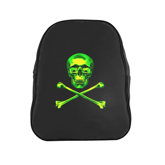 Getrott Skull and Bones Black Green School Backpack Carry-On Travel Check Luggage 4-Wheel Spinner Suitcase Bag Multiple Colors and Sizes-Bags-Geotrott