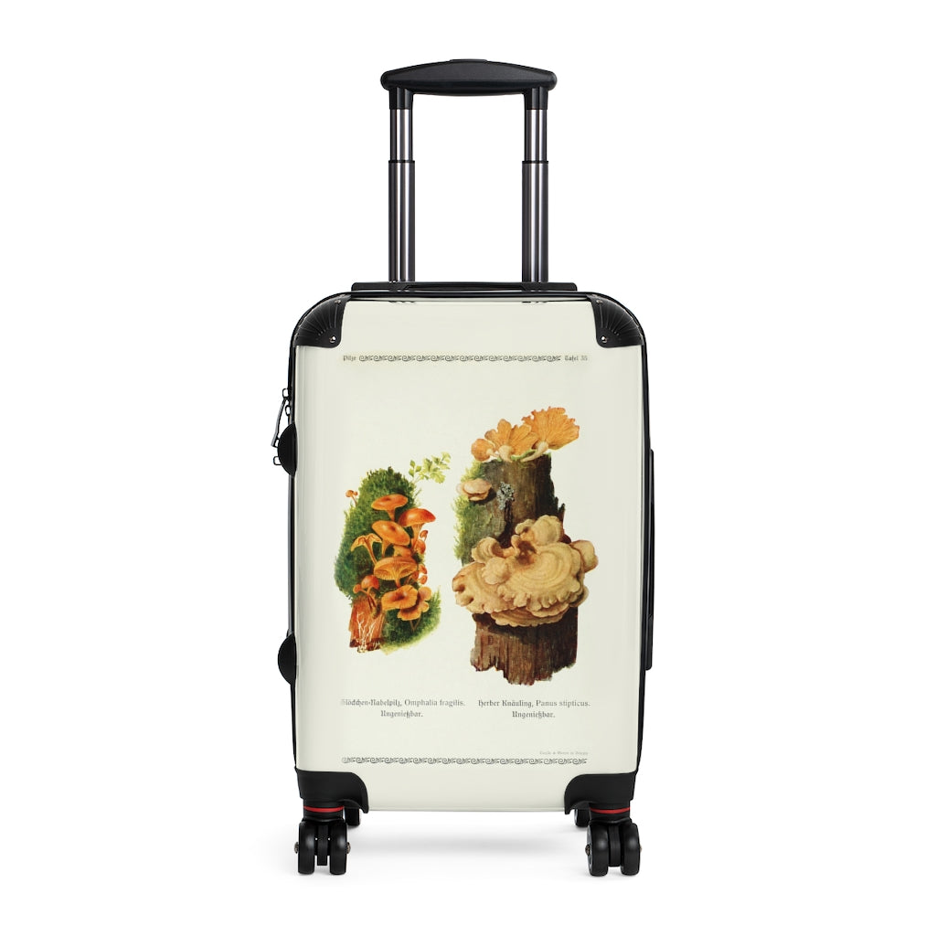 Getrott Mushrooms Omphalia Fragilis Panus Stipticus Farm Collection Cabin Suitcase Inner Pockets Extended Storage Adjustable Telescopic Handle Inner Pockets Double wheeled Polycarbonate Hard-shell Built-in Lock