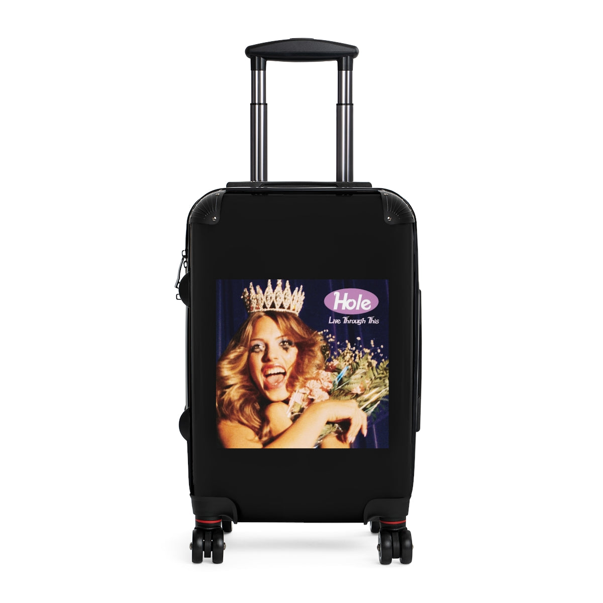 Getrott Hole Live Through This 1994 Black Cabin Suitcase Extended Storage Adjustable Telescopic Handle Double wheeled Polycarbonate Hard-shell Built-in Lock-Bags-Geotrott