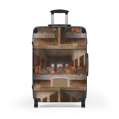 Getrott The Last Supper by Leonardo Da Vinci Black Cabin Suitcase Extended Storage Adjustable Telescopic Handle Double wheeled Polycarbonate Hard-shell Built-in Lock-Bags-Geotrott