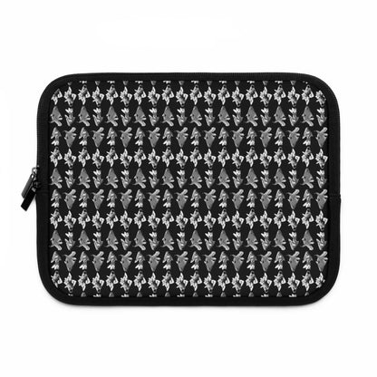 Getrott Black White Goldfish Pattern Black Laptop Sleeve-Laptop Sleeve-Geotrott