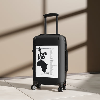 Getrott The Live Aid Concert July 13th 1985 For African Famine Relief World Classic Poster Black Cabin Suitcase Extended Storage Adjustable Telescopic Handle Double wheeled Polycarbonate Hard-shell Built-in Lock-Bags-Geotrott