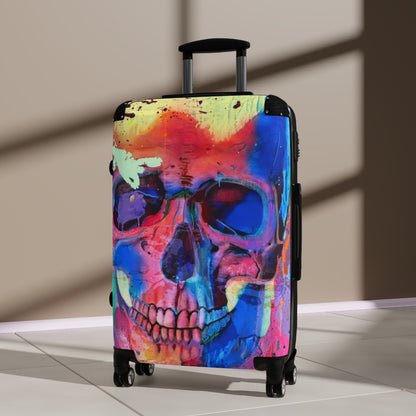 Getrott Eddy Bogaert Halloween Skull Graffiti Art Collection Poster 1 Black Cabin Suitcase Extended Storage Adjustable Telescopic Handle Double wheeled Polycarbonate Hard-shell Built-in Lock-Bags-Geotrott