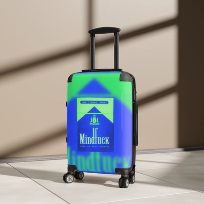 Getrott Dont Smoke Rave MindFuck Come to Nasa Country Nightclub Blue Flyer Cabin Suitcase Extended Storage Adjustable Telescopic Handle Double wheeled Polycarbonate Hard-shell Built-in Lock-Bags-Geotrott