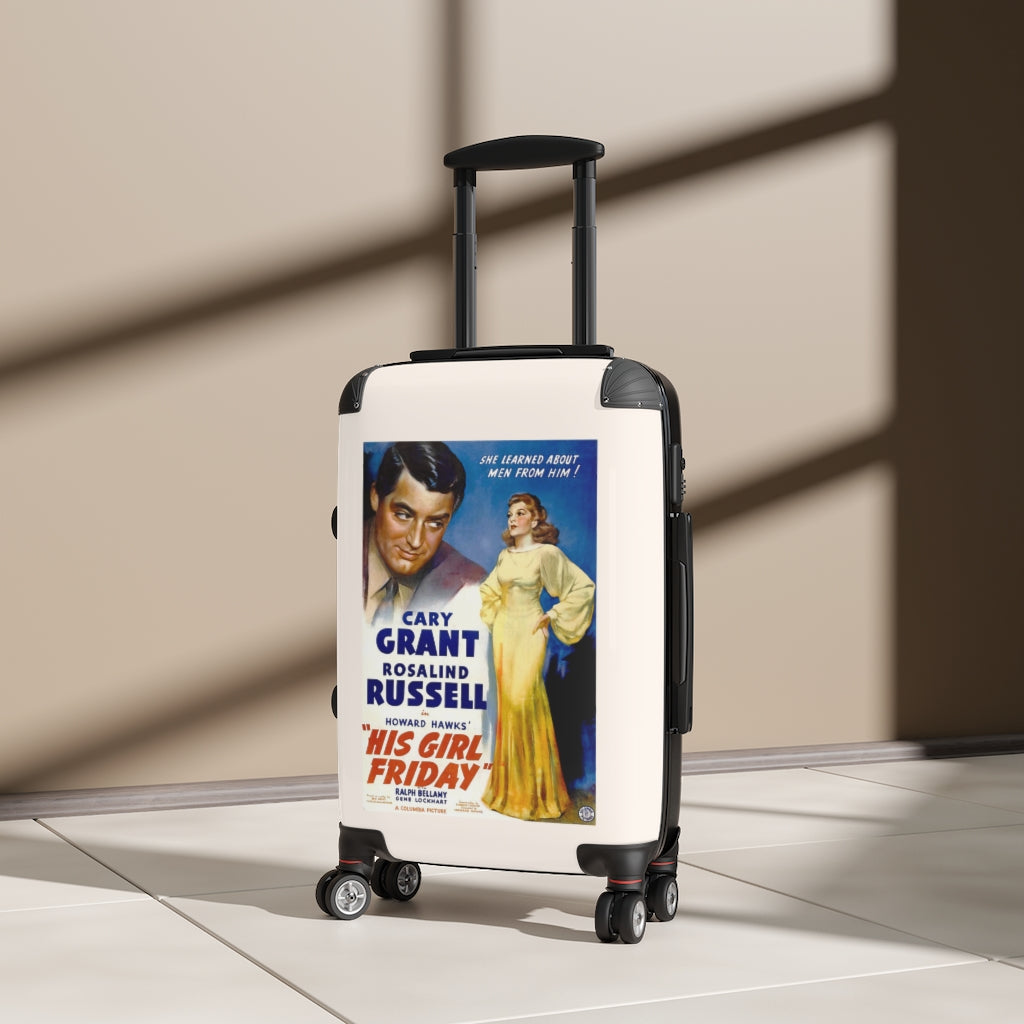 Getrott His girl Friday Movie Poster Collection Cabin Suitcase Inner Pockets Extended Storage Adjustable Telescopic Handle Inner Pockets Double wheeled Polycarbonate Hard-shell Built-in Lock