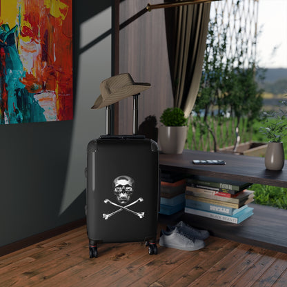 Getrott Black Skull & Bones Cabbin Luggage Carry-On Travel Check Luggage 4-Wheel Spinner Suitcase Bag Multiple Colors and Sizes-Bags-Geotrott